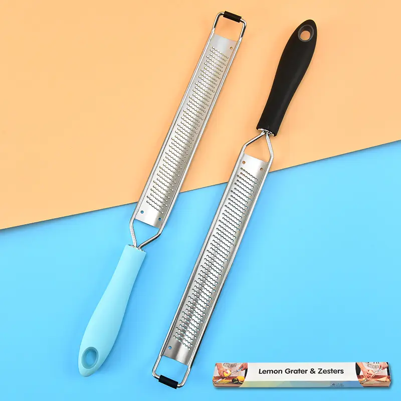 304 Stainless Steel Cheese Grater with Black Handle