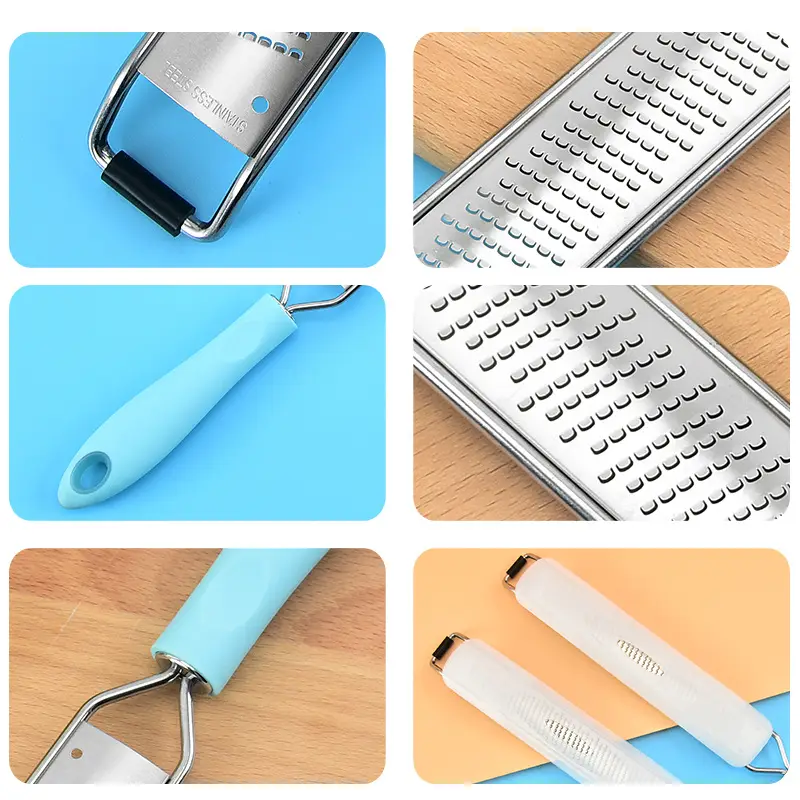 304 Stainless Steel Cheese Grater with Black Handle
