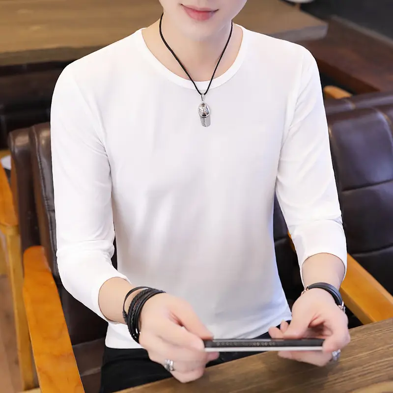 Men's Black Slim Fit Long Sleeve T-Shirt - Image 5