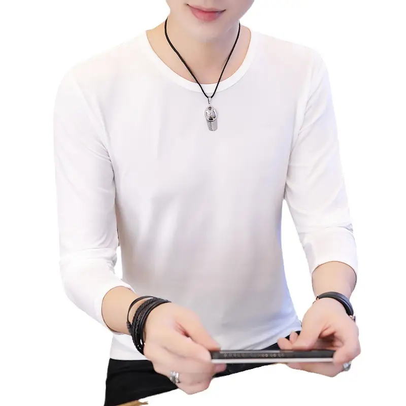 Men's Black Slim Fit Long Sleeve T-Shirt - Image 7