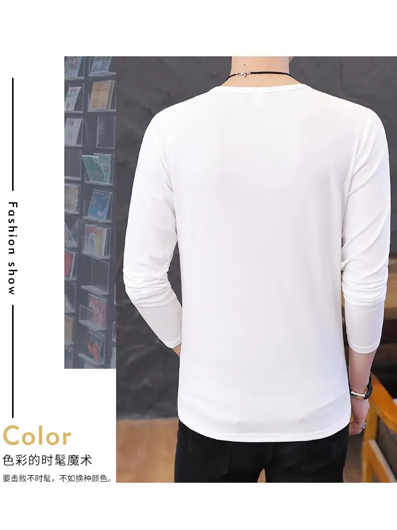Men's Black Slim Fit Long Sleeve T-Shirt — feature 5