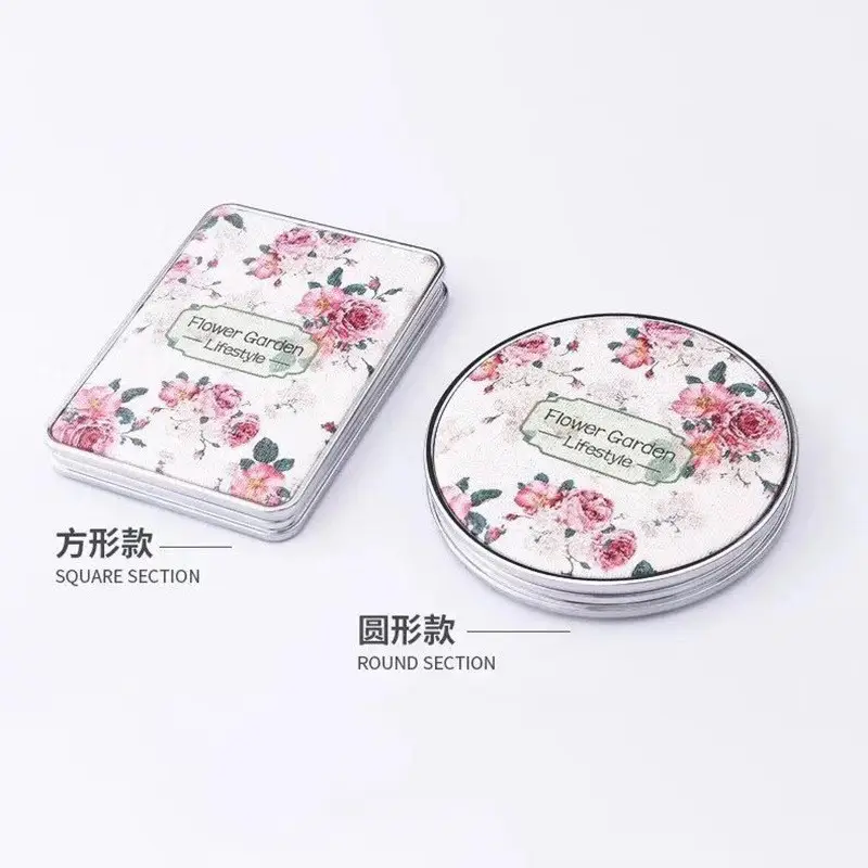 Double-Sided PU Leather Makeup Mirror for Girls - Image 2
