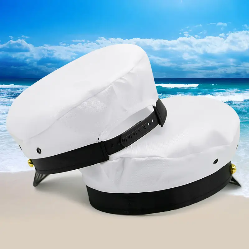 Navy Embroidered Women's Flat Cap for Party & Stage Wear - Image 8