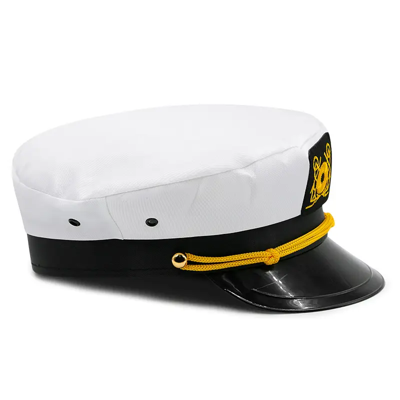 Navy Embroidered Women's Flat Cap for Party & Stage Wear - Image 9