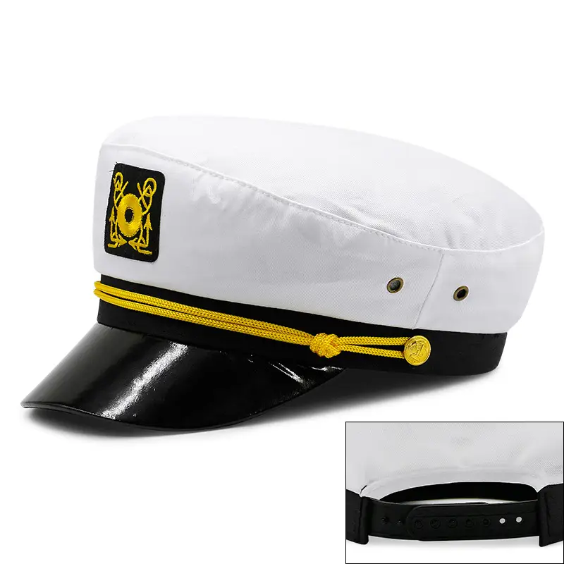 Navy Embroidered Women's Flat Cap for Party & Stage Wear - Image 4