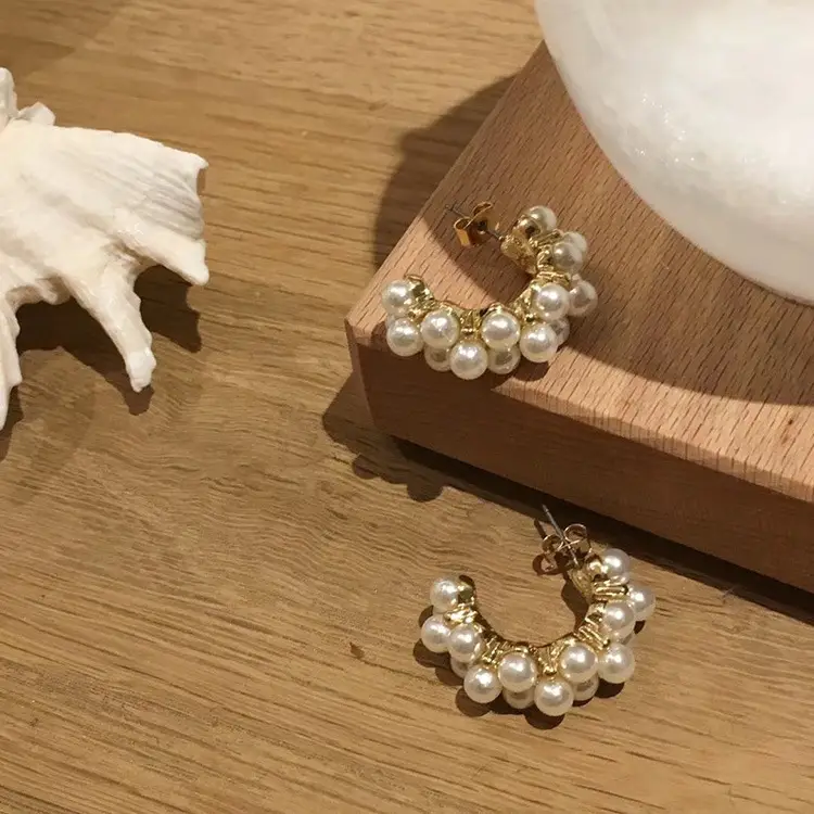 New Korean Dongdaemun Pearl Earrings Small Studs - Image 4