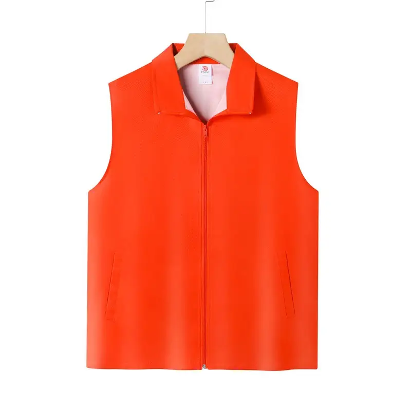 Neon Sleeveless Vest with Zip Front Blue - Image 3