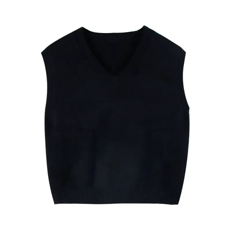 Women Loose Knitted Sleeveless Vest Pink 2020 - Image 2