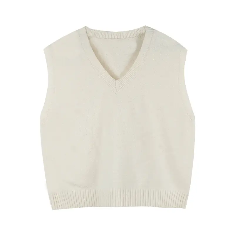 Women Loose Knitted Sleeveless Vest Pink 2020 - Image 3