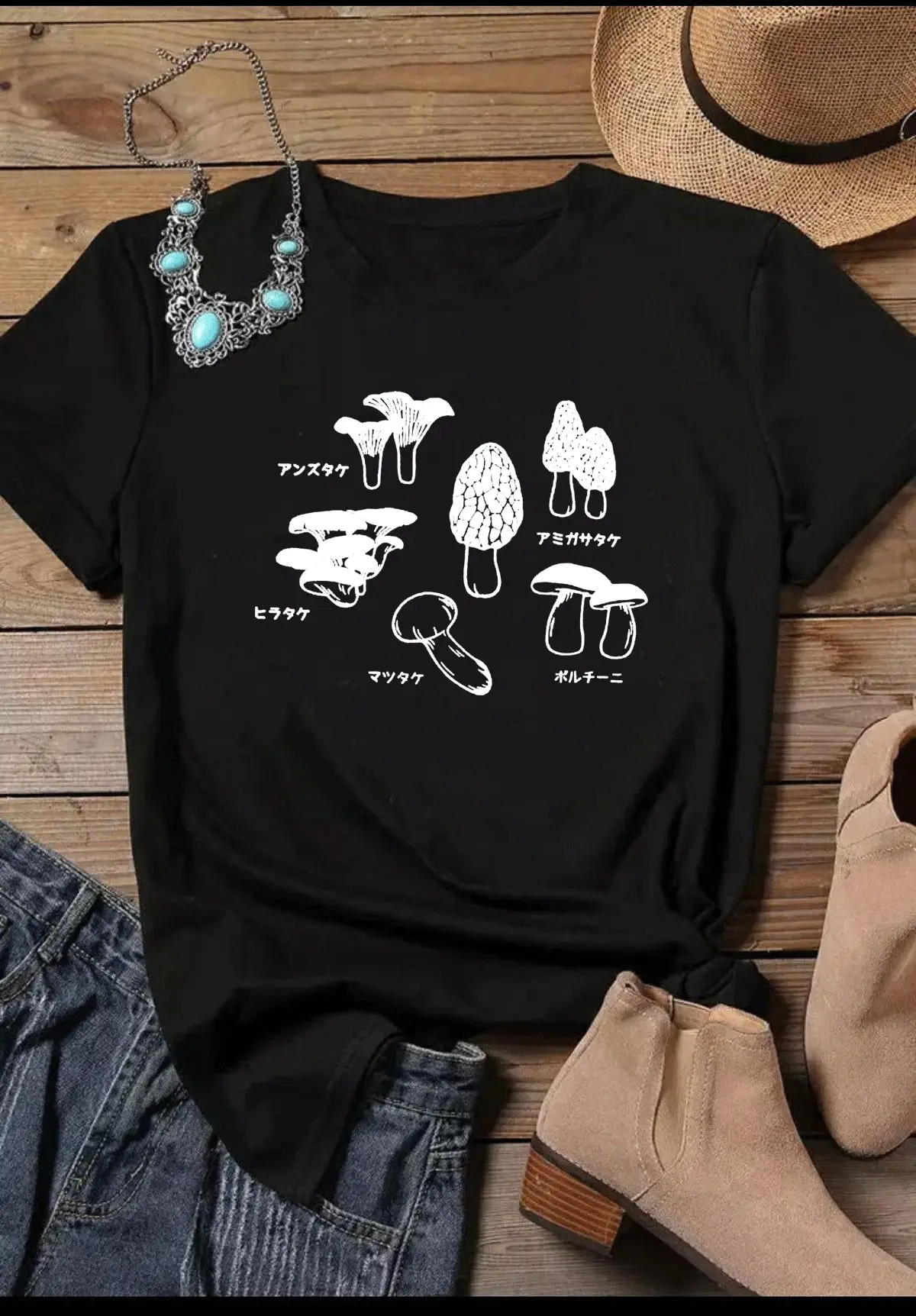 Women Pink Mushroom Graphic T-Shirt - Image 2