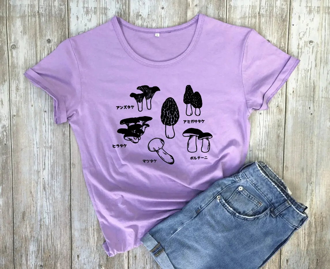 Women Pink Mushroom Graphic T-Shirt - Image 8