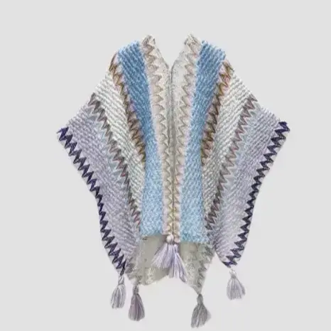 New Ethnic Style Shawl Pullover Tassel Cardigan Knitwear Colorfulful Loose Retro Style Stripesd Knitwear Cape Jacket - Image 37