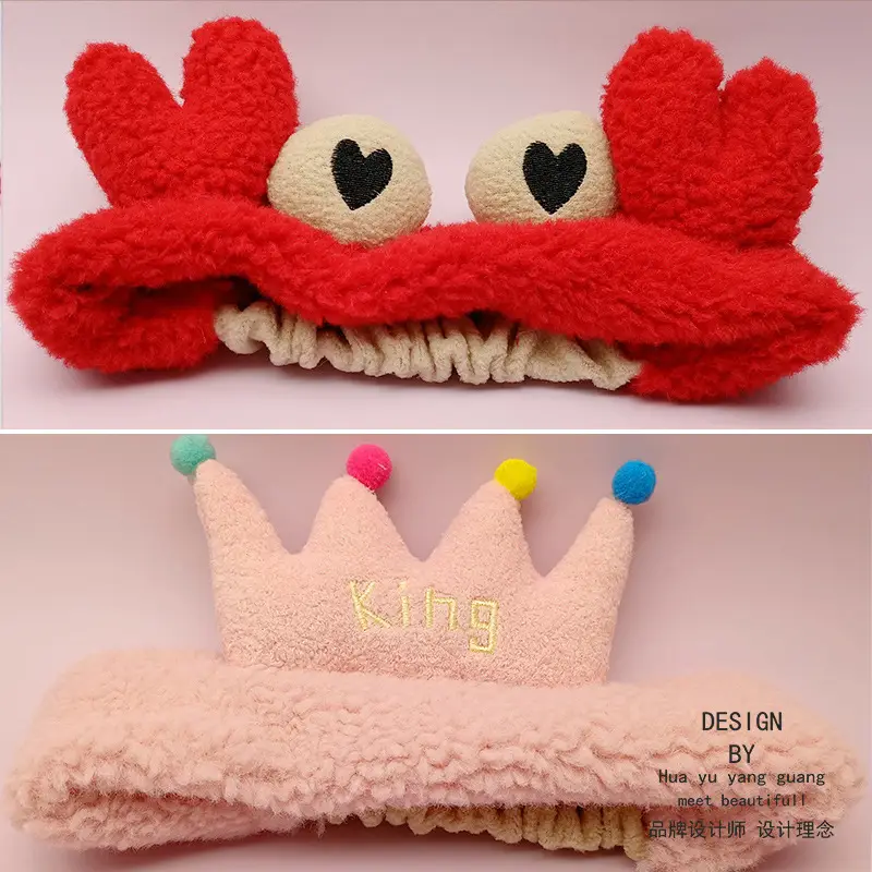 Cute Blue Crab Face Wash Hair Band for Women