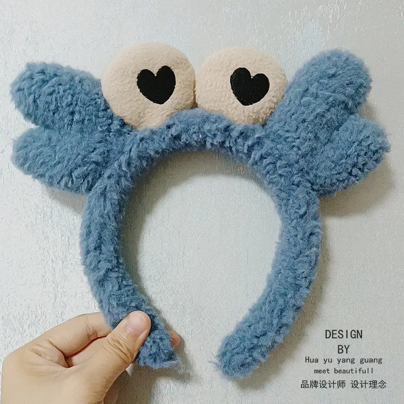 Cute Blue Crab Face Wash Hair Band for Women