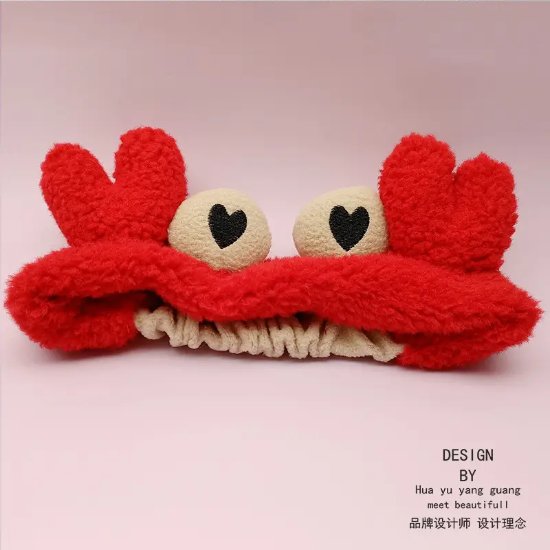 Cute Blue Crab Face Wash Hair Band for Women
