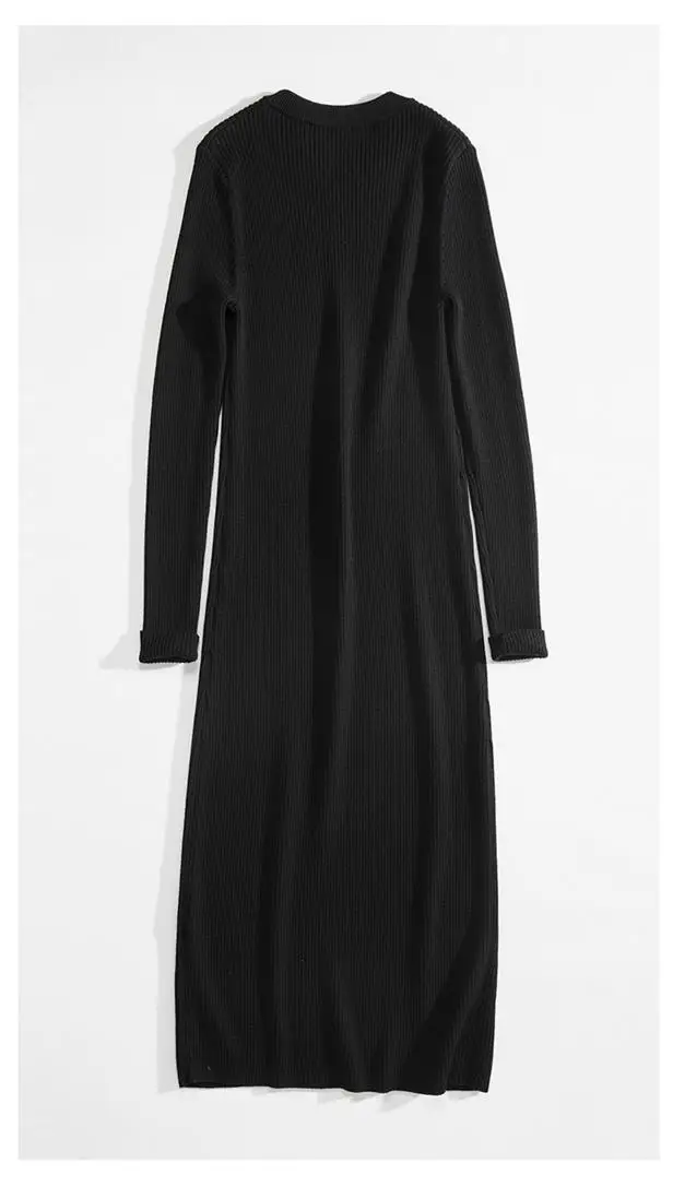 Long-sleeve black dress 2023 Korean Style — feature 10