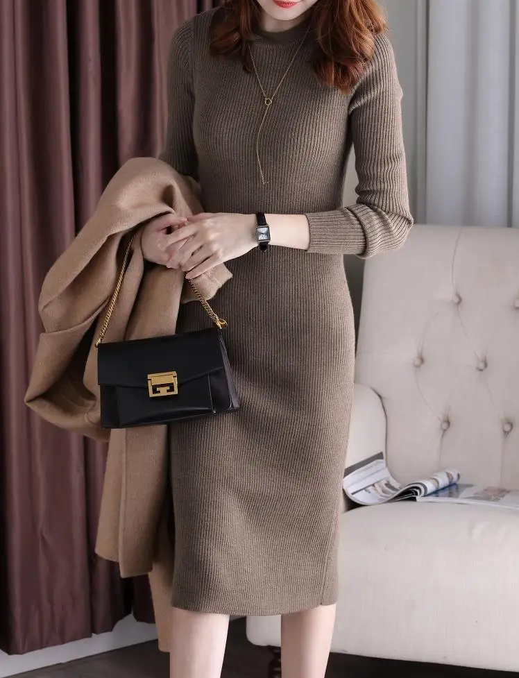 Long-sleeve black dress 2023 Korean Style — feature 2