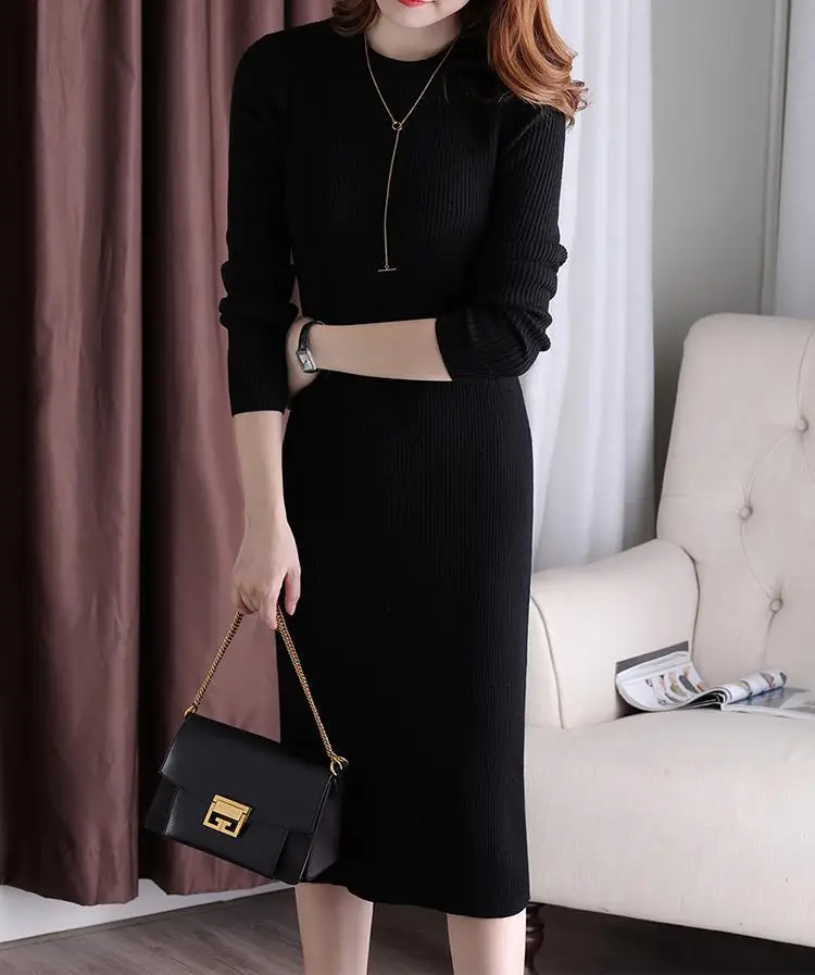 Long-sleeve black dress 2023 Korean Style — feature 6
