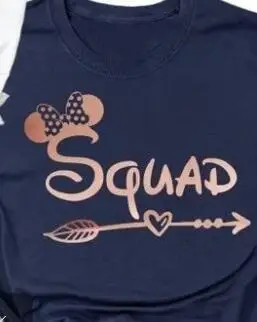 Squad Women's Navy Blue Letter T-Shirt