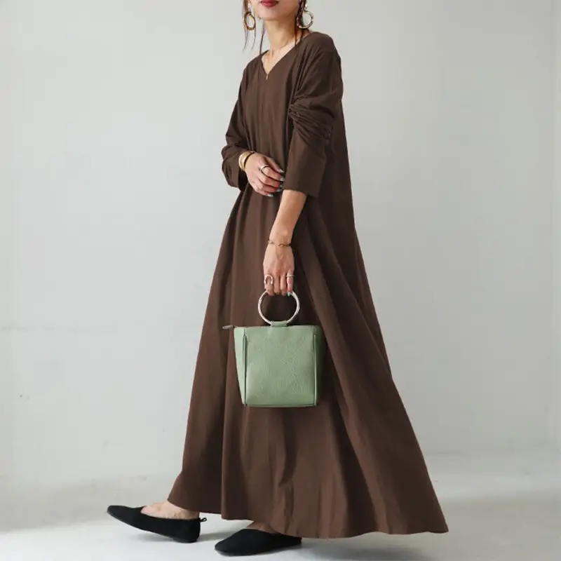 Spot high-end 2020 Autumn Harajuku Street hipster women's collage long sleeve V-neck dress agent to join - Image 2