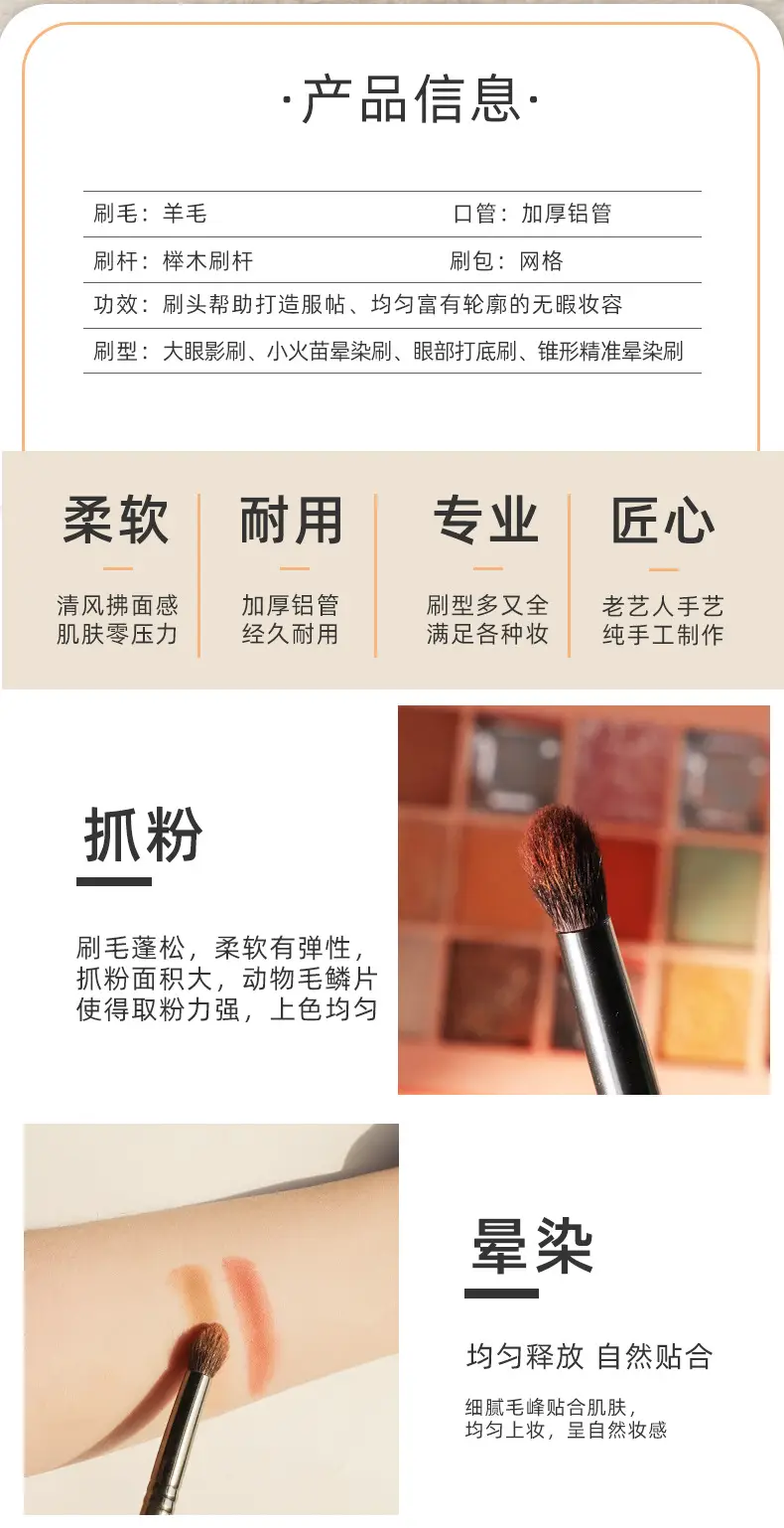 4-Piece Wool Eyeshadow Brush Set for Beginners — feature 4