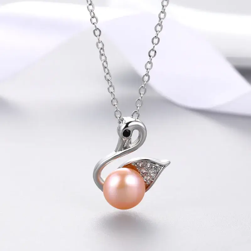 Korean Swallow Pearl Pendant Gold Chain - Image 5
