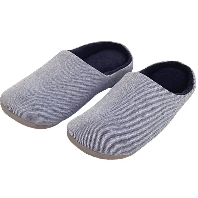 [clearance products] Japanese-style unprinted cotton home slippers solid color lovers floor slippers winter velvet waterproof