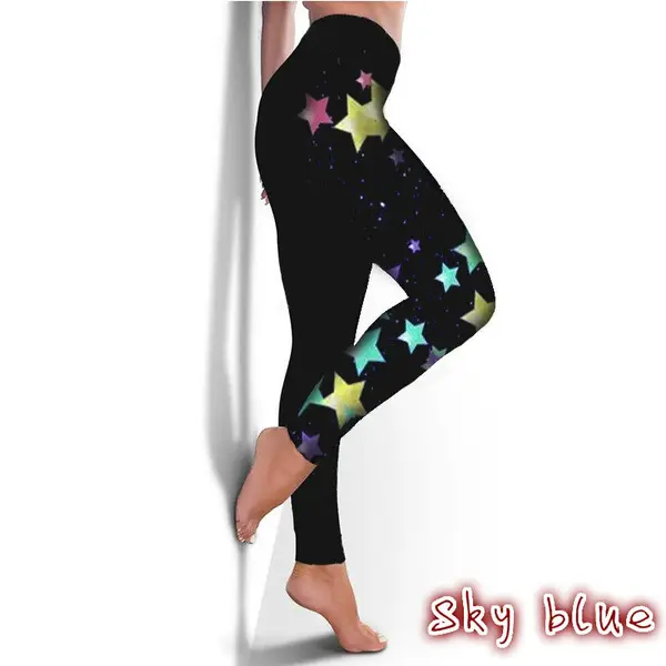European American High Waist Butterfly Note Leggings Black Large