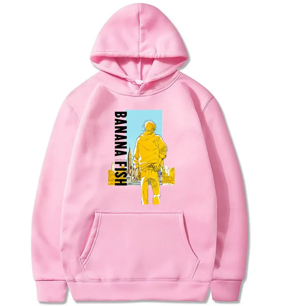 Men Black Cross Border Banana Fish Print Hoodie - Image 10