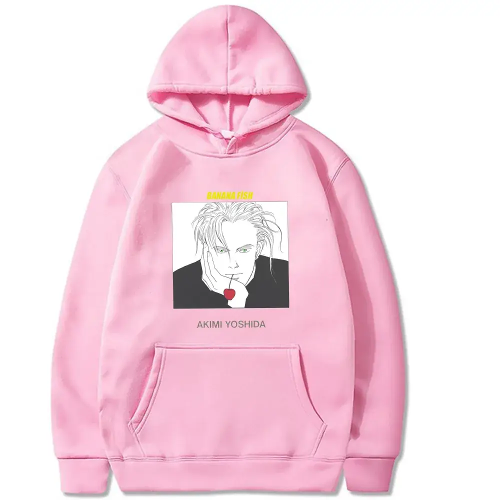 Men Black Cross Border Banana Fish Print Hoodie - Image 15