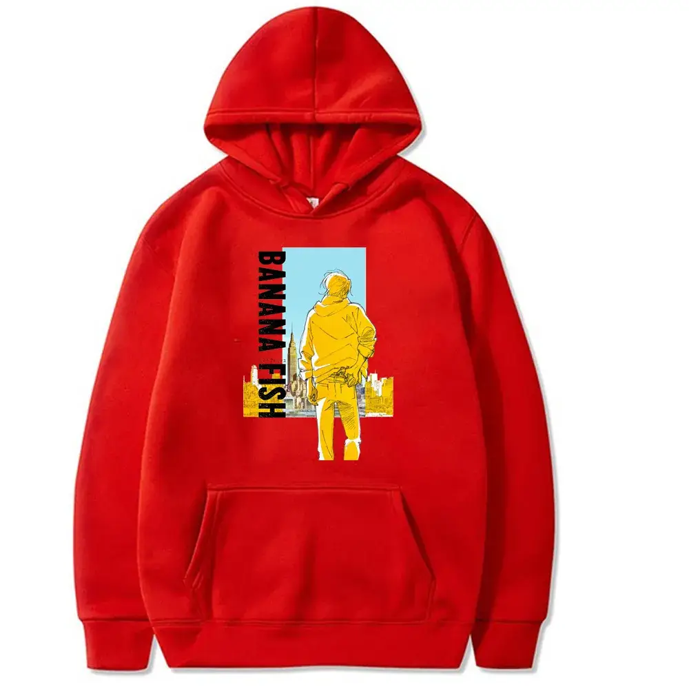 Men Black Cross Border Banana Fish Print Hoodie - Image 7