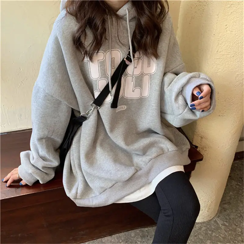 Women's Maroon Fleece Hoodie Loose Fit 2020 - Image 5