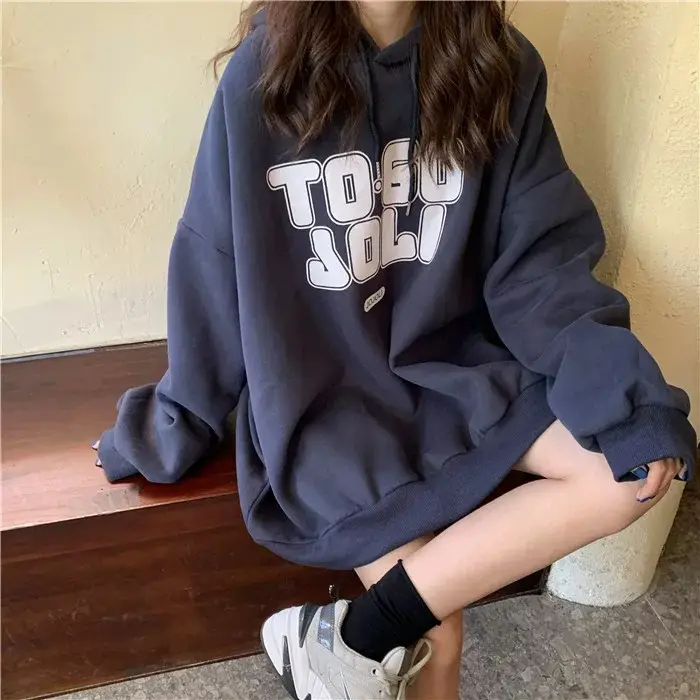 Women's Maroon Fleece Hoodie Loose Fit 2020 — feature 21