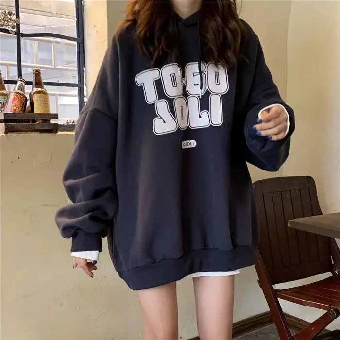 Women's Maroon Fleece Hoodie Loose Fit 2020 — feature 22