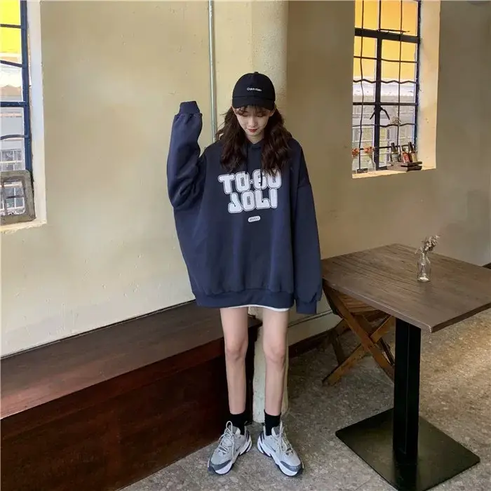 Women's Maroon Fleece Hoodie Loose Fit 2020 — feature 23