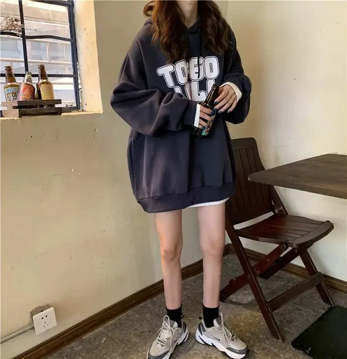 Women's Maroon Fleece Hoodie Loose Fit 2020 — feature 25