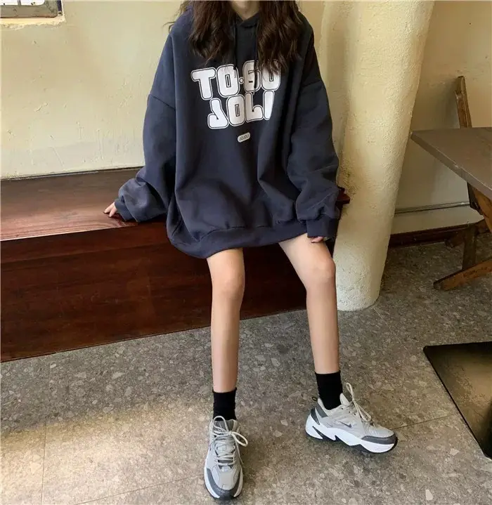 Women's Maroon Fleece Hoodie Loose Fit 2020 — feature 26
