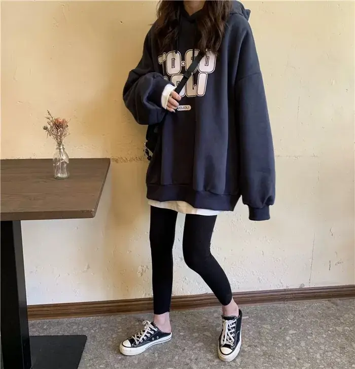 Women's Maroon Fleece Hoodie Loose Fit 2020 — feature 27