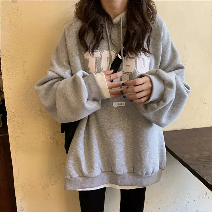 Women's Maroon Fleece Hoodie Loose Fit 2020 — feature 5