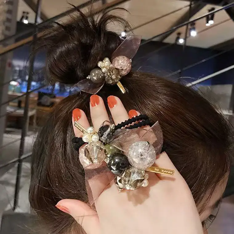 Internet Celebrity New Headwear Wholesale Cute Lace Bow Hair Rope - Image 5