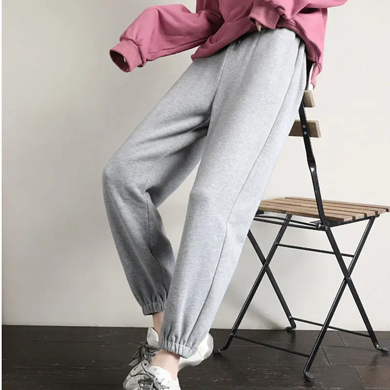 Couple Fleece Lining Jogger Pants Pink Grey — feature 12