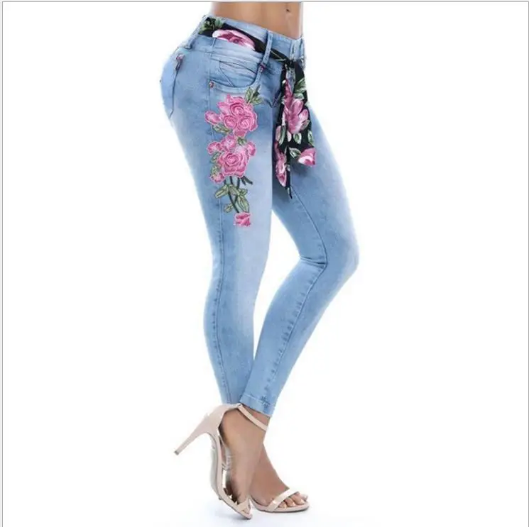 Women Embroidered Jeans 2X5XL European American Winter Fat Butt Large - Image 5