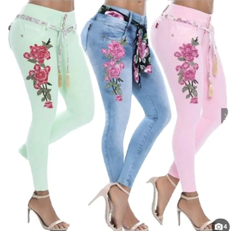 Women Embroidered Jeans 2X5XL European American Winter Fat Butt Large - Image 6