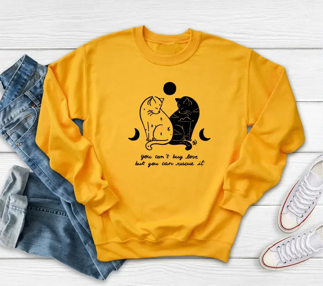 Black Letter Print Sweatshirt for Women New Design - Image 3