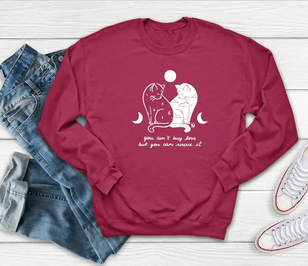 Black Letter Print Sweatshirt for Women New Design - Image 5