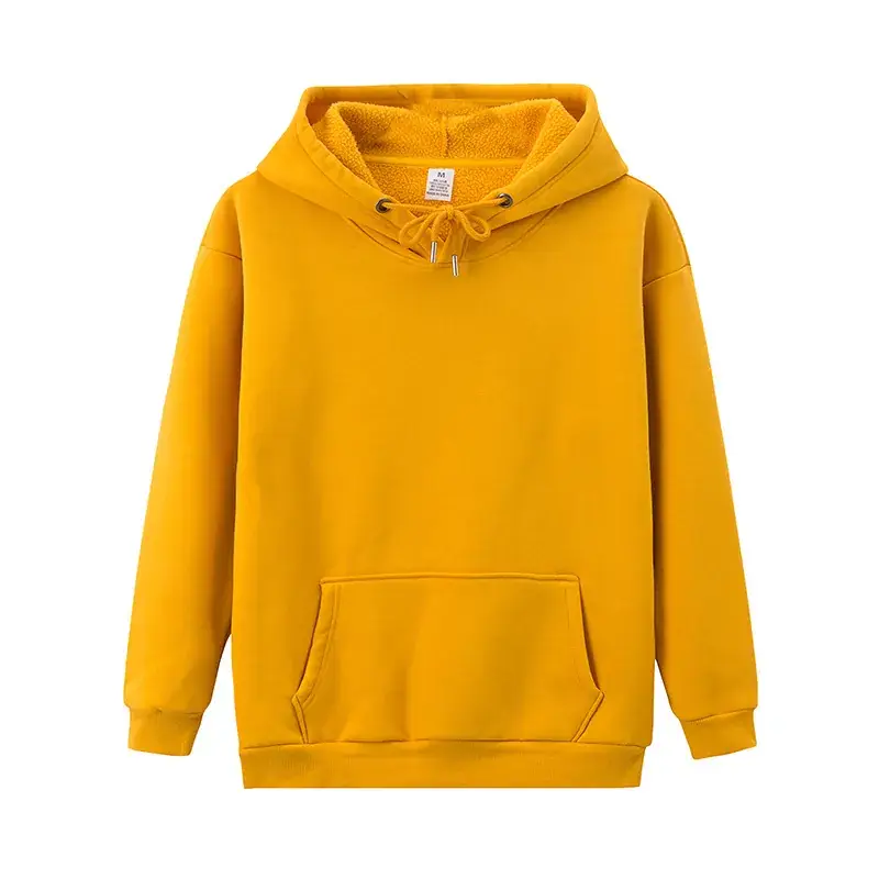 Men White Hooded Pullover Sweater with Pocket - Image 4