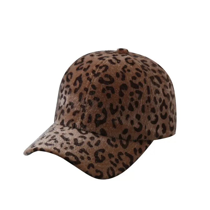 Women Leopard Print Velvet Cap Autumn Winter - Image 7
