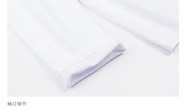 Women's White Long Sleeve T-Shirt with Navy Straps — feature 18