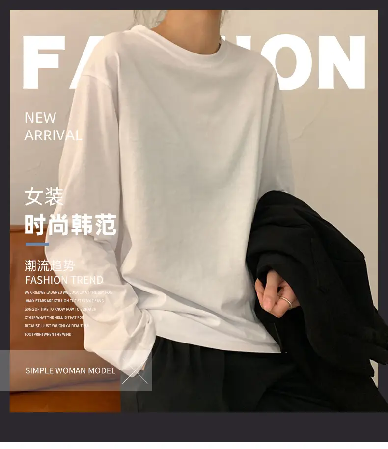 Women's White Long Sleeve T-Shirt with Navy Straps — feature 2