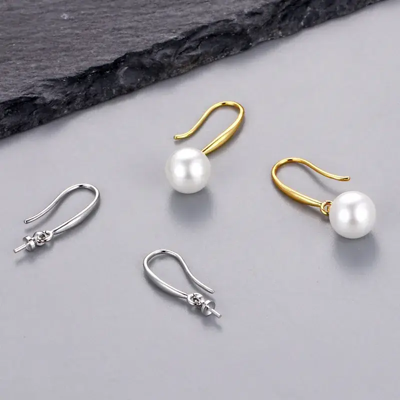 Gold Pearl Dangle Earrings for Women - Image 4